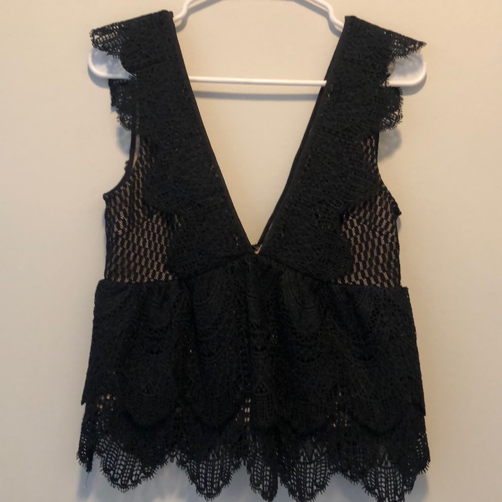 Top shop deep v lace top